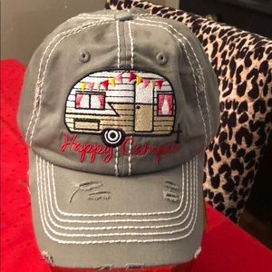 Distressed “Happy Camper” hat.